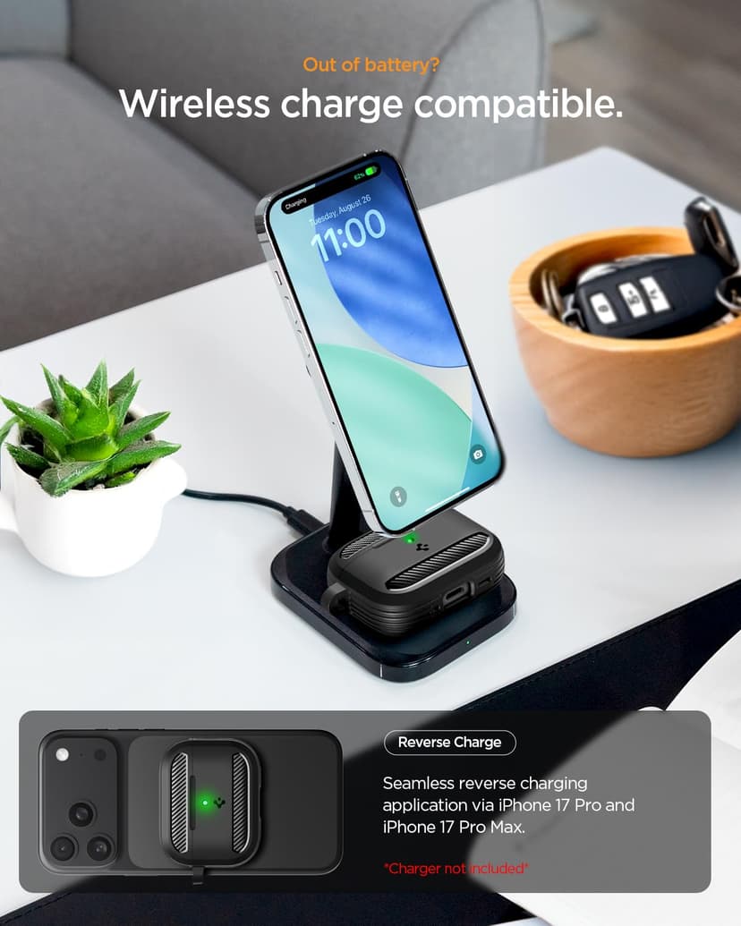 Spigen Rugged Armor Case Compatible with AirPods Pro 3 (2025) - Matte Black - 4