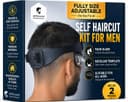 Self Haircut Kit for Men | 2Pcs SelfCut Guide for Men: Neckline Shaving Template & Fade Guide | Adjustable Size Hair Fade Tool & Stable Neckline Template | Hair Cut for Kids & Seniors - 1