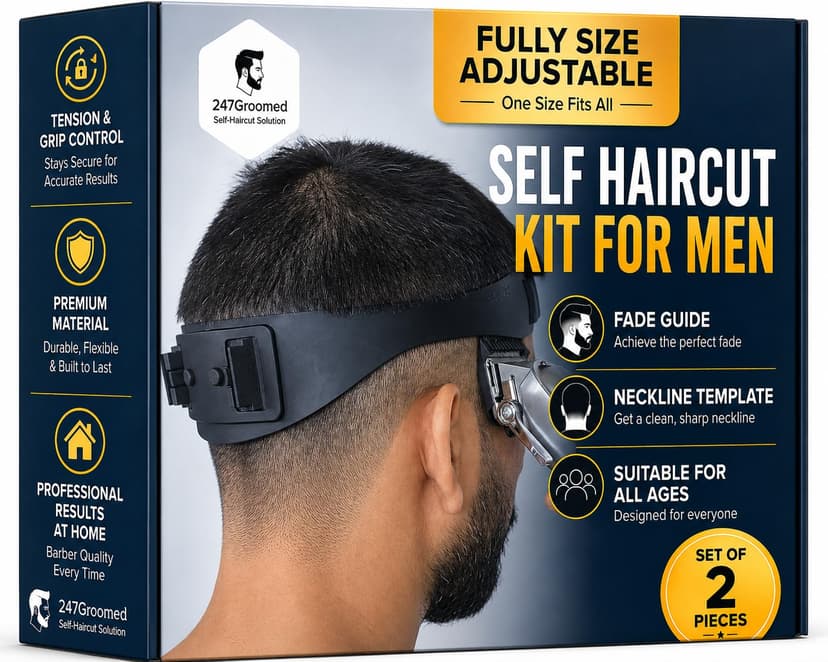 Self Haircut Kit for Men | 2Pcs SelfCut Guide for Men: Ne… - 1