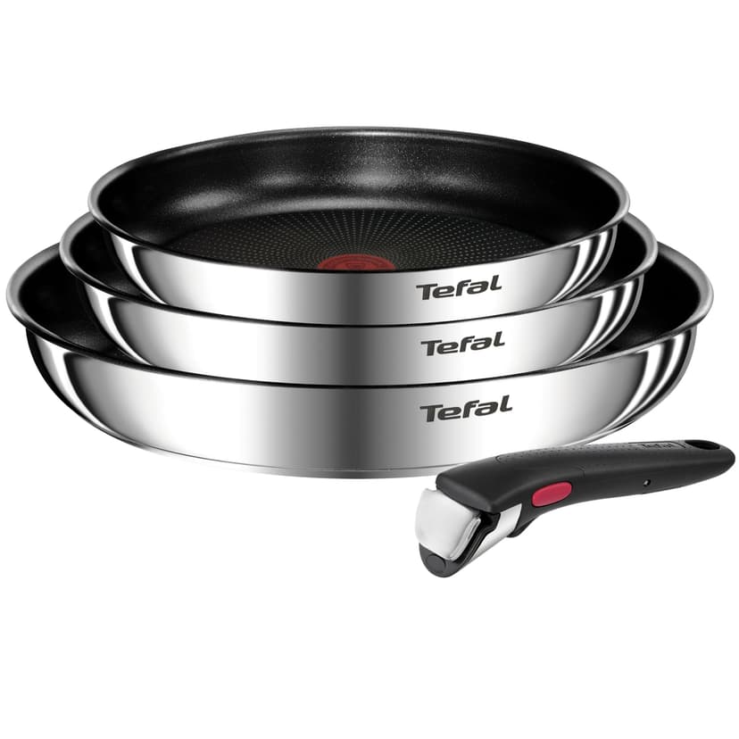 Tefal Ingenio Emotion L8974S45 Batterie de cuisine à induction, 4 pièces, acier inoxydable, empilable, revêtement anti-adhésif, induction - 1