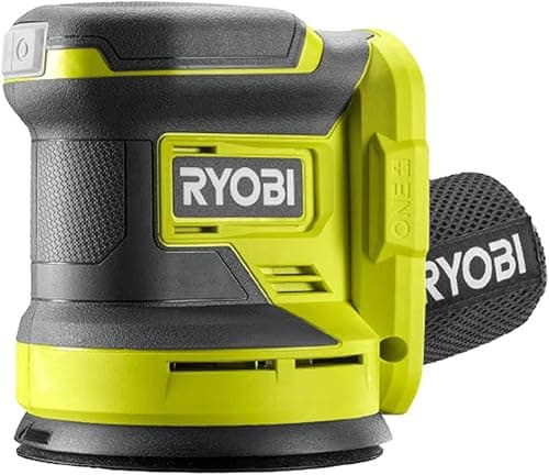 RYOBI - Ponceuse Excentrique Sans Fil 18V ONE+ RROS18-0 – Plateau Ø125 mm, Collecteur de Poussière, Mouvements Orbitaux Puissants – Finition Bois, Peinture, Métal – Batterie Non Incluse