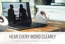 CREATIVE Pebble V3 Minimalist USB C 2.0 Desk Speaker with USB Audio, Clear Dialogue, Bluetooth 5.0, 8W Sine Wave Power at 16W Peak Power, USB-A Converter Included (White) - 3