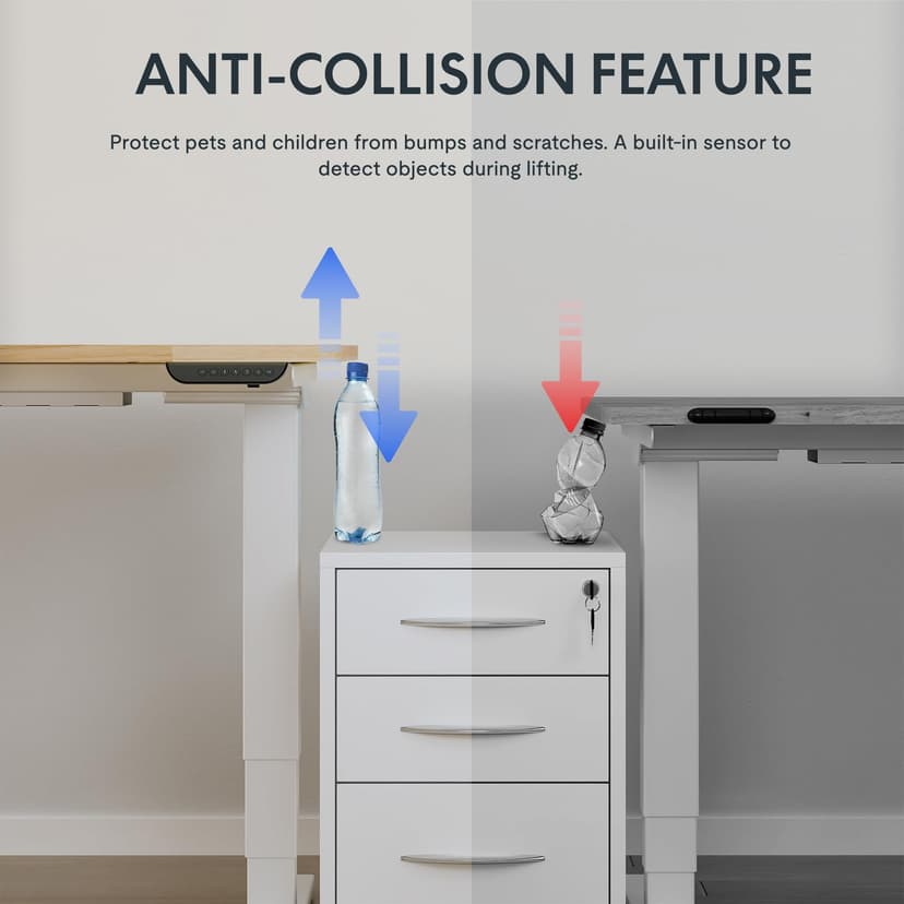 FLEXISPOT EC5B Electric Standing Desk with 3 Columns 2 Motors Height Adjustable Standing Desk Frame, Memory Control Panel, Load 100 kg, Black - 6