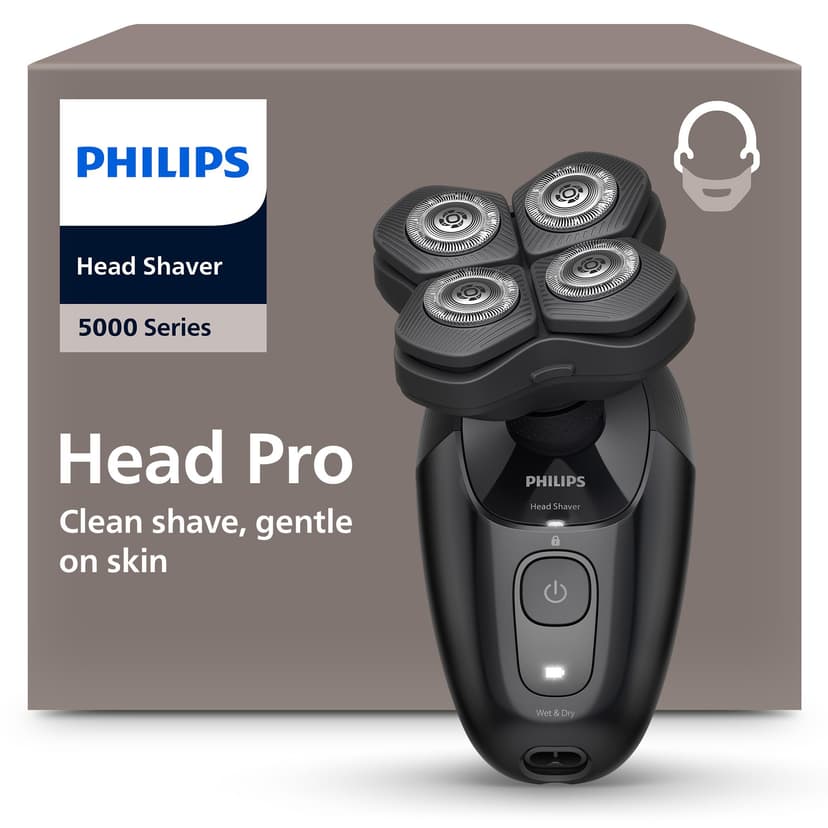 Philips Head Shaver Pro 5000 Series - Skull Shaver for Men and Women, 360° Flexing Head & ComfortCut Blades for Clean Shave, Gentle on Skin, Model HS5980/15 - 1