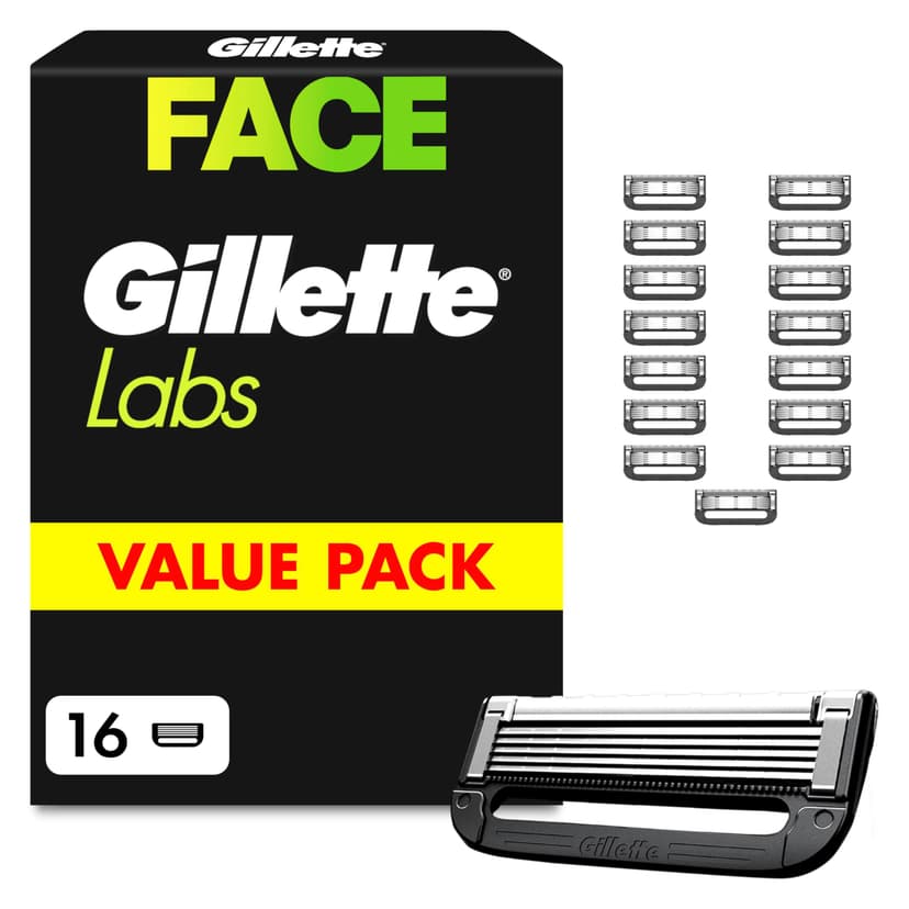 Gillette Labs Razor Blades Men, Pack of 16 Refills, Compatible with GilletteLabs with Exfoliating Bar and Heated Razor, Mens Shaving Blades - 1