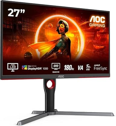 AOC Gaming Q27G3XMN - Moniteur QHD 27 pouces, 180 Hz, Fre…