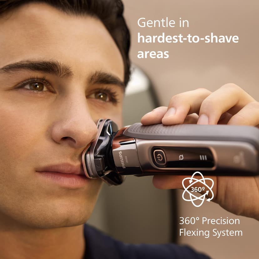Philips Shaver i9000, Wet & Dry Electric Shaver, Ink Black, with Skin IQ Technology, Triple Lift & Cut System, 360 Rotating Dual SteelPrecision Blades, Model X9000/10 - 3