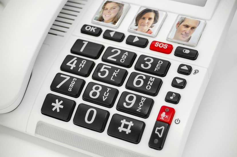 Geemarc CL9000 - Téléphone d’Appel d’Urgence pour la Maison et Son Bracelet SOS Étanche avec Gros Boutons, Volume Amplifié et Écran Rétroéclairé - Fonctionne Uniquement avec Carte SIM - 3