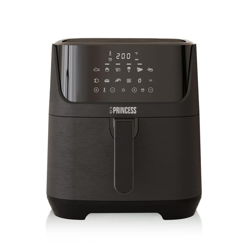Princess Friteuse à Air Digitale 6,5 L avec Séparateur Amovible, 12 Programmes, Écran Tactile, Jusqu’à 60% d’Économie d’Énergie, Sans Huile, pour 1,5 kg Frites, Noire, 182061 - 1