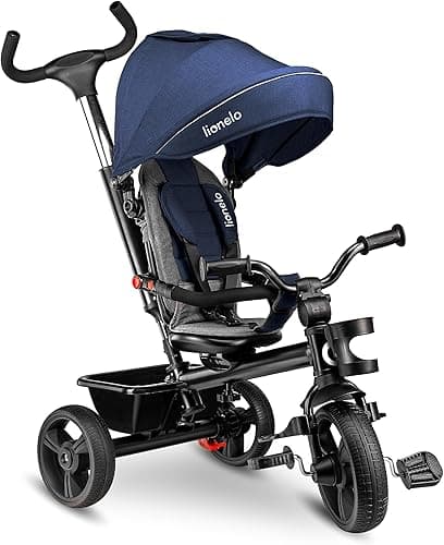 LIONELO Haari Tricycle bébé évolutif jusqu'à 25 kg, vélo de Marche vélo pour Les Enfants Plus âgés, siège réversible, Grand Panier Sac, Porte-gobelet, Roue Libre