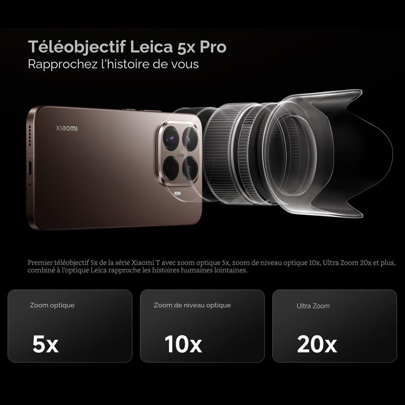 XIAOMI 15T Pro Smartphone 12GB+512GB, 144Hz 6.83" Eye-care Amoled Display, 50MP Leica 5x Pro Telephoto, 5500mAH Battery, MediaTek Dimensity 9400+, IP68, Mocha Gold (2 Years Warranty+No In-box Charger - 2