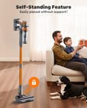 SMOTURE Cordless Vacuum Cleaner,50Kpa/600W Powerful Stick Vacuum with Self-Standing Design &1m Flexible Hose, 65Mins（eco） Runtime Anti-Hair Wrap Cordleme Carpet Hard Floor Car Pet Hair - 5