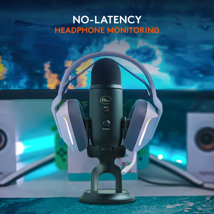 Logitech for Creators Blue Yeti USB Microphone for Recording, Streaming, Gaming, Podcasting on PC and Mac, Condenser Mic for Laptop or Computer with Blue VO!CE Effects, Adjustable Stand - Black - 6