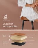 VASAGLE EKHO Collection - Tabouret de Bar, Lot de 2, Chaise de Cuisine, Haut, en PU avec Coutures, Style Moderne Mi-siècle, Hauteur Assise 63 cm, Cuisine, Bar, Montage Facile, Marron Caramel LBC080K01 - 7