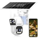 GENBOLT Solar WiFi Security Camera Outdoor Wireless, 8W 15600mAh Battery Powered Home Surveillance Camera CCTV with Dual View, Dual lens Spotlight IP Camera with Color Night, PIR Detection - 1
