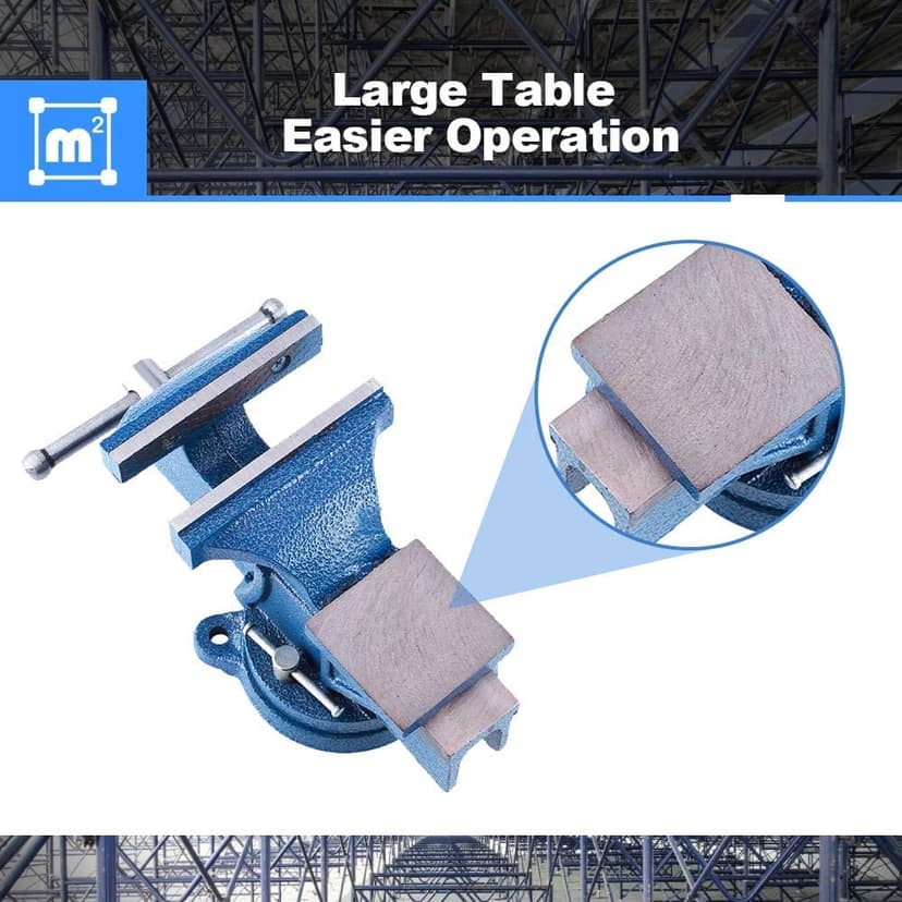 Heavy Duty Swivel Workshop Bench Vice Clamp, 6 Inch 150mm 12Kg Universal Table Workbench for Tool Material Clamping Fixing, Rotatable Engineer Table Bench (6 Inch 12KG) - 7
