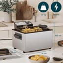 Princess Friggitrice, capacità 5 litri, 3270 W, tecnologia zona fredda, finestra di visualizzazione, acciaio inox, doppio termostato, facile da pulire, parti rimovibili, 01.184090.01.001 - 2