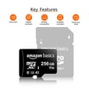 Amazon Basics microSDXC Memory Card with Full Size Adapter, A2, U3, Read Speed up to 100 MB/s, 256GB, Black - 2