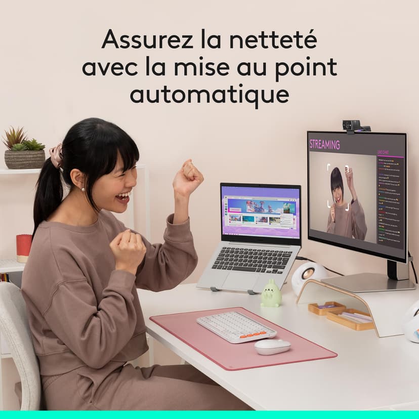Logitech C922 Pro Stream Webcam, Streaming Ultrarapide HD 1080p/30ips/HD 720p/60ims, Audio Stéréo, Correction HD, Mise au Point Automatique, Youtube, Twitch, Camera PC/Mac/Portable/Macbook/Tablette - 6