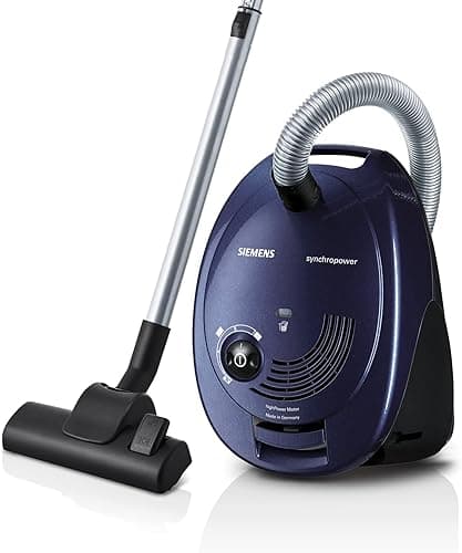 Siemens VS06A111 Aspirateur Synchropower avec sac, Highpower Moteur, Système Powersecure Joints de et Brosse Coussin Bleu Moonlight