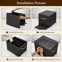 Romon Rangement Chaussure Pliable Pour 12 Paires Avec Couvercle Transparent Et Poignées, Gain De Place, Pour Placard Et Entrée, Noir - 5
