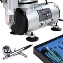Timbertech Airbrush Kit with Air Compressor ABPST05 With Powerful Airflow and High Working Pressure for Hobbies Crafts Nail Art Tattoos Cake Decorating Cosmetics Auto-Motorcycle Graphics and so on - 2