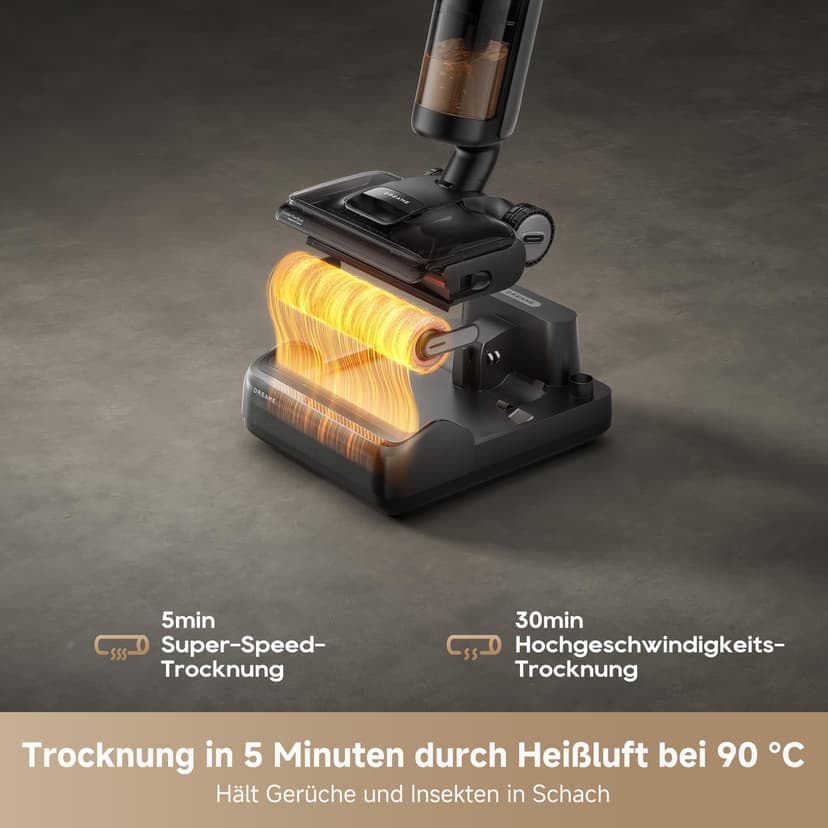 dreame H12 Pro FlexReach Aspirateur Laveur, portée à Plat à 180°, séchage 5 Min, Aspiration 18 000 Pa, Lavage à Chaud à 90 °C, Nettoyage Deux Bords, 50 Minutes de Nettoyage - 3
