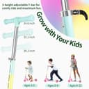 BELEEV Trottinette pour Enfants de 3 à 12 Ans avec Roues Lumineuses, Tige et Plateau, Trottinette Pliable à 2 Roues pour Filles et garçons, 3 hauteurs réglables, Plateau antidérapant, Trottinette - 4