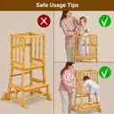 COSYLAND Montessori Learning Tower for Children from 1 Year - Safe Children's Learning Tower from 2 Years - Sturdy Toddler Tower, Natural Colour - 6