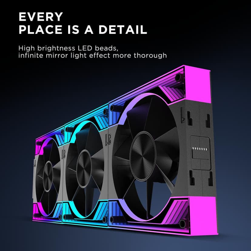 Jungle Leopard V3 Daisy Chain A-RGB Ventilateur 120 mm ARGB PWM PC Ventilateur RVB Commutable Forward/Reverse Flow - 7