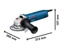 Bosch Professional GWS 1400 angle grinder (1400 W motor, 125 mm disc diameter, backing flange, protective guard, locking nut, two-hole spanner, in carton) - 2