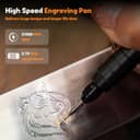 Mini Wireless Engraving Pen USB Rechargeable Rotary Tool for Metal Glass Wood Jewelry Black - 2