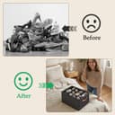 Romon Rangement Chaussure Pliable Pour 12 Paires Avec Couvercle Transparent Et Poignées, Gain De Place, Pour Placard Et Entrée, Noir - 4