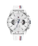 Tommy Hilfiger Montre Analogique Multifunction à Quartz pour Homme avec Bracelet en Silicone Blanc - 1710676 - 1