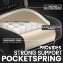 GTPLAYER Gaming Chair, Ergonomic Gaming Chair, Desk Chair with Fabric Surface, Spring Seat Cushion, Connecting Armrests and Footrest, Dark Black - 7