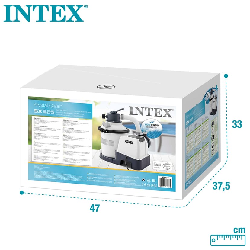 Intex Krystal Clear zandfilterinstallatie SX925, circulatievermogen 2.000 l/h, 26642, wit - 3