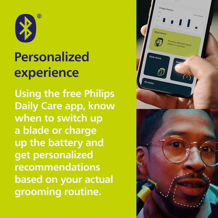 Philips OneBlade 360 avec connectivité Authentique visage + corps, tondeuse à barbe électrique, technologie 360, peigne réglable 5en1, 1x kit pour le corps, (modèle QP4631/30) - 6