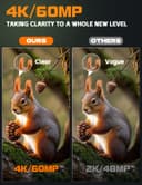 Caméra de Chasse Solaire, 60MP 4K WiFi Camera Chasse avec 5200mAh Batterie Rechargeable, 850nm LED Camera Infrarouge Vision Nocturne Animaux Caméra, Grand Angle 100°, Etanche IP66 avec Carte 32GB - 2