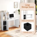 WOLTU Desk with Bookcase, Office Desk, Bookcase with 6 Open Compartments and 2 TNT Boxes, Computer Desk, Study, Bedroom, 140.5 x 50 x 134 cm, Wood, White, TS184ws - 4