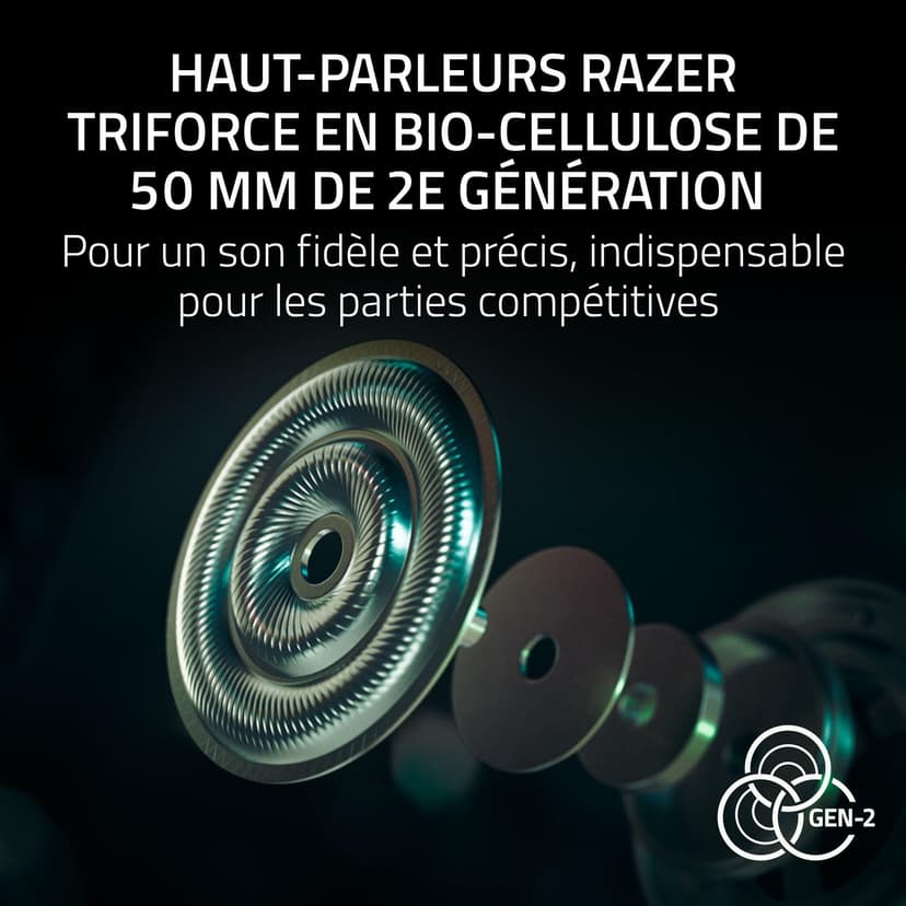 Razer BlackShark V3 Pro - Casque ANC sans Fil pour l’Esport - Annulation Active - Haut-parleurs 50mm - Micro HyperClear Amovible - Wireless 2,4 GHz & Bluetooth - FPS - PC/Mac | Noir - 6