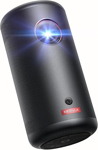 Nebula Capsule 3 1080p, Wi-Fi, projecteur intelligent, noir, portable 200 ANSI lumens, Google TV officiel, Netflix intégré, Dolby Digital, image 305 cm, batterie intégrée, 2,5 h d'autonomie