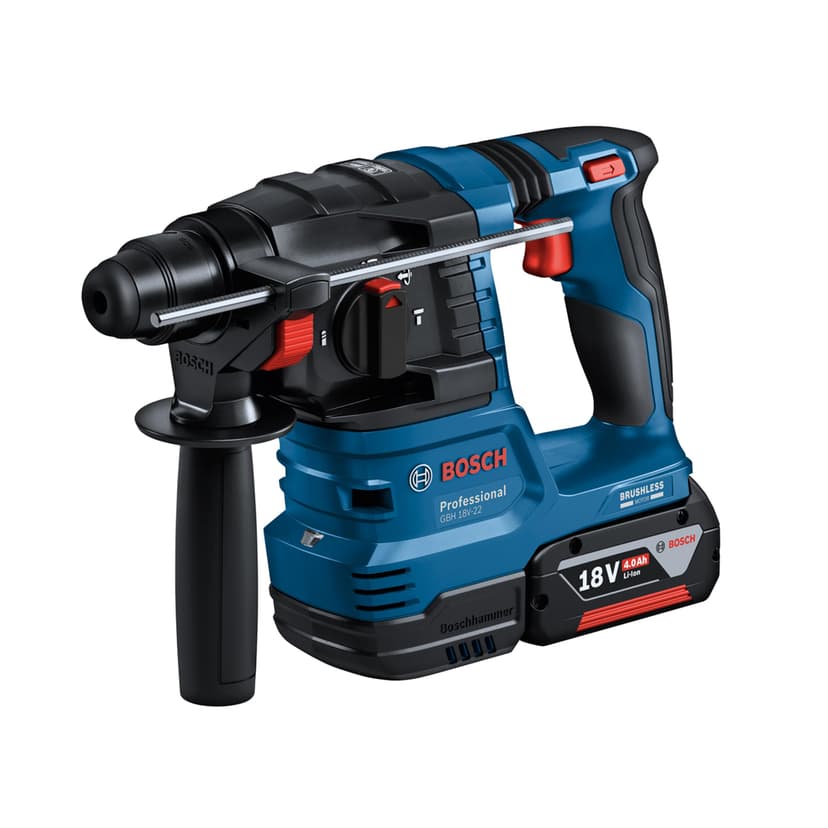Bosch Professional GSB 18V-50 Cordless Impact Wrench & GBH 185 Cordless Hammer Drill & GWS 18V-8 Battery Grinder & 3 x GBA 4.0 Ah Battery + GAL 18V-40 Charger & M-Bag Case in Cardboard Box - 3