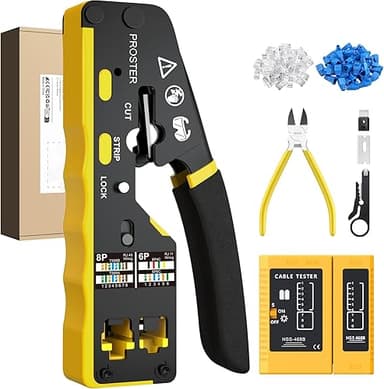 Proster Pince À Sertir RJ45 RJ11 Traversante Cat6 avec Te…
