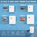 NATNAV Vacuum Bags for Clothes, Pack of 20 with Electric Air Pump, Vacuum Bags (5 x Jumbo/5 x Large/5 x Medium/5 x Small), Reusable Vacuum Bags for Duvets, Clothes, Travel, Pillows - 6