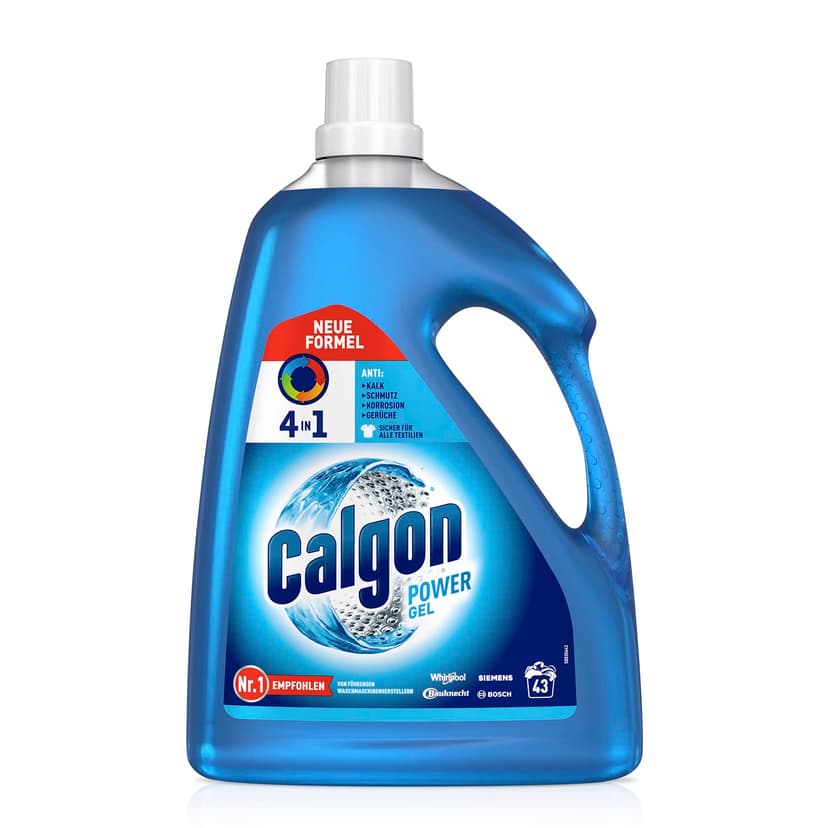 Calgon 4-in-1 Power Gel - Effective Against Limescale, Dirt, Odours and Corrosion - Protective Water Softener for Washing Machine - 1 x 2.15L - 2