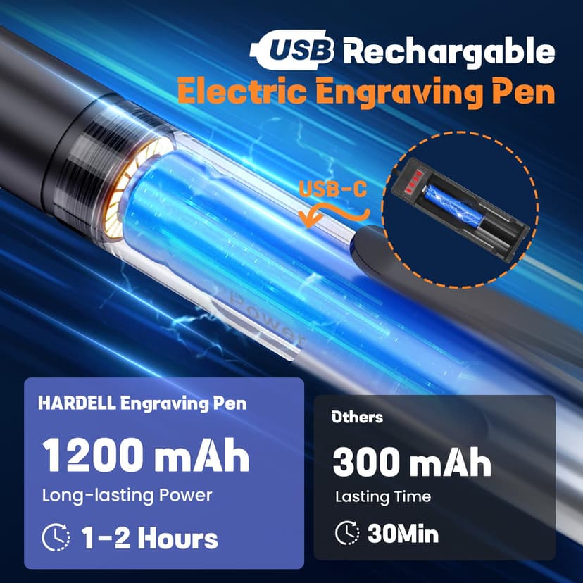 Mini Wireless Engraving Pen USB Rechargeable Rotary Tool for Metal Glass Wood Jewelry Black - 3