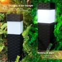 Joomer Solar Lights Outdoor Garden, 8 Pack Garden Lights Solar Powered Waterproof, Rattan LED Pathway Lighting Solar Powered Path Light Decoration for Patio Driveways Landscape Lawn Yard, White - 5