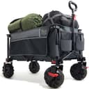 TIMBER RIDGE XXL Chariot de Transport Pliable avec Frein Chariot Plage à roulettes Tout Terrain Roues Amovibles Poignée Réglable Poche Latérale pour Jardin Plage Camping Pique-Nique BBQ Match - 1