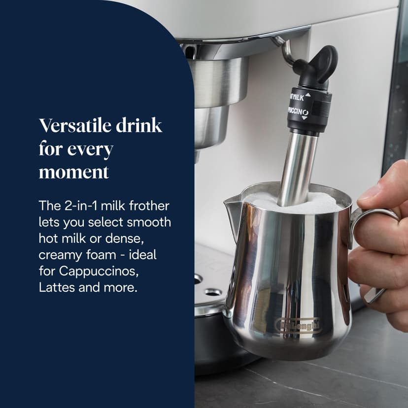 De'Longhi EC685.W Dedica Style Pump Espresso, Metal, 1.45 W, 1 Liter, White - 6