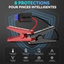 Battery Jump Starter, 6000A Jump Smart(10.0L Gas/8.0L Diesel), Portable Car Starter Battery Pack with Extended Smart Jumper Cables, Car Jump Starter with Large Display, Quick Charge, Lights - 6
